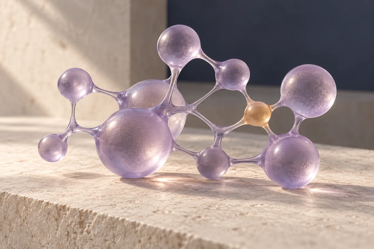 Conceptual glass sculpture of connected intelligence